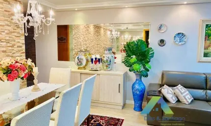 Excelente apartamento com 117m² de Alto Padrão Mobilado com 3 vagas de garagem coberta!