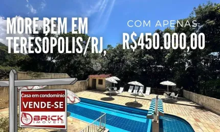 Casa com 3 quartos sendo 1 suíte em condomínio na Iúcas - Teresópolis/RJ.
