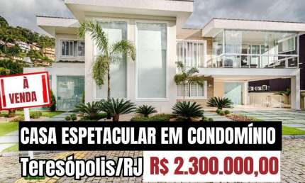 Casa em condomínio com 4 quartos sendo 3 suítes no Panorama - Teresópolis/RJ.