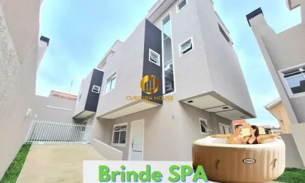 Sobrado nao geminado triplex em condomínio fechado no xaxim com 3 quartos sendo 1 suíte e ativo gourmet com banheiro