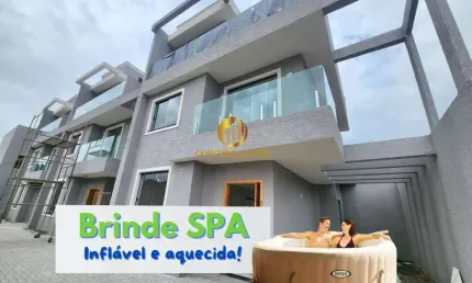Sobrado novo 3 quartos em condomínio fechado Pinheirinho com rooftop