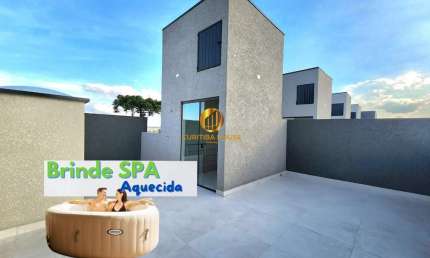 Sobrado triplex 3 quartos sendo 1 suíte,  rooftop terraço gourmet com churrasqueira em condomínio fechado Alto Boqueirão