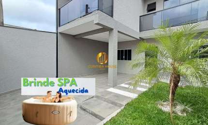 Sobrado Alto Padrão com 4 quartos sendo uma suite, espaço gourmet, garagem para 3 carros, Santa Terezinha em Fazenda Rio Grande.