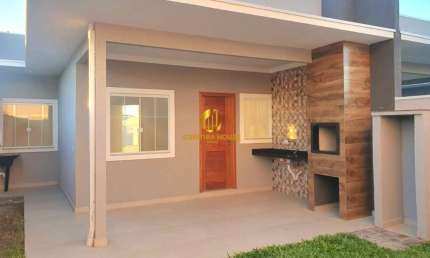 Casa nova 3 quartos sendo 1 suíte com espaço gourmet e amplo Jardim Fundos Eucaliptos Fazenda Rio Grande