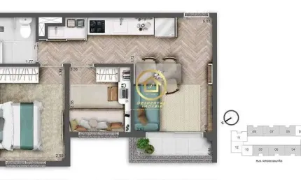 Apartamento com 1 quarto à venda na rua airosa galvão, 223, água branca, são paulo por r$ 399.545