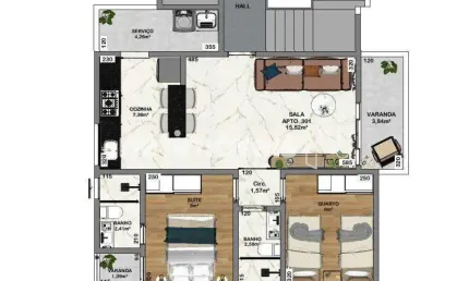 Apartamento com 2 quartos à venda na Rua Gil Vicente, Santa Branca, Belo Horizonte