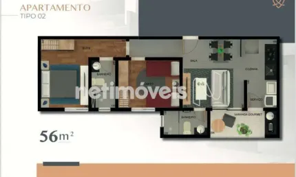 Apartamento com 2 quartos à venda na Rua Castelo de Ajuda, Castelo, Belo Horizonte