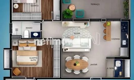 Apartamento com 2 quartos à venda na Rua Sebastião Menezes Silva, Ouro Preto, Belo Horizonte