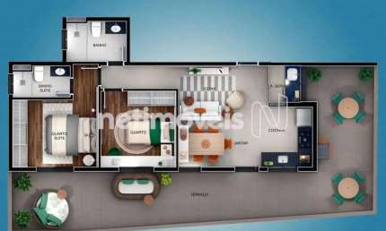 Apartamento com 2 quartos à venda na Rua Sebastião Menezes Silva, Ouro Preto, Belo Horizonte
