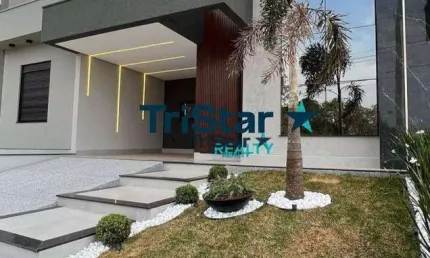 CA0132 - CASA TERREA COM ACABAMENTO UNICO A POUCOS DIAS DA ENTREGA COM LOCALIZAÇÃO EM CONDOMINIO CLUBE - AT. 202m² - AC. 140m² - PARK GRAN RESEVE INDA