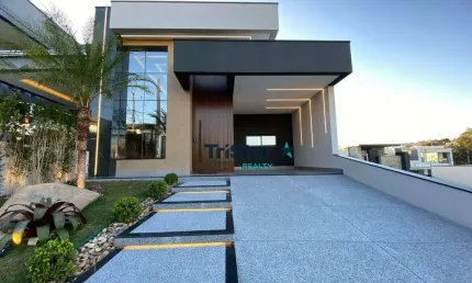 CA0132 - CASA TERREA COM ACABAMENTO UNICO E DE ALTO PADRAO EM CONDOMINIO CLUBE COM LOCALIZAÇAO PRIVILEGIADA - AT. 202m² - AC. 138m² - PARK GRAN RESEVE