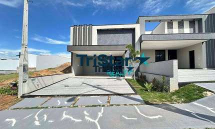 TRISTAR REALTY - CA0144 - CASA NOVA COM ACABAMENTO UNICO EM CONDOMINIO FECHADO - AT. 200m² -AC. 120m² - PARK GRAN RESERVE - INDAIATUBA - SP