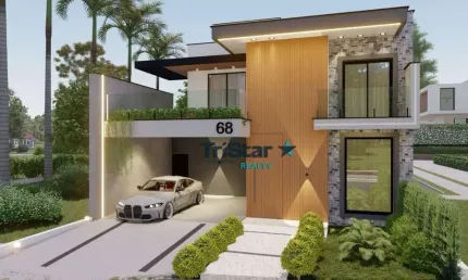 Ca0525 - casa com arquitetura diferenciada em fase de acabamento com praia artificial em condominio fechado - at. 312m² - ac. 256m² - jardins di roma