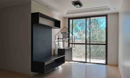 Lindo apto com terraço para locação,  3 dormitório sendo 1 suíte - 70m² - cond. granja viana ii, co