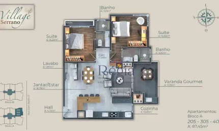 Apartamento com 2 dormitórios à venda, 87 m² por R$ 1.046.563,00 - Centro - Canela/RS