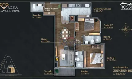 Apartamento com 2 dormitórios à venda, 87 m² por R$ 1.199.000,00 - Centro - Canela/RS