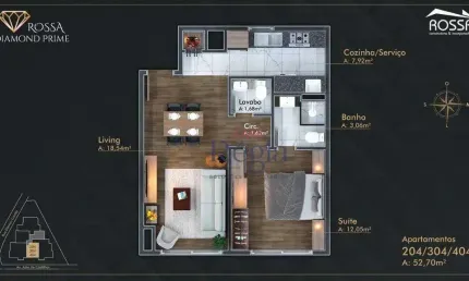 Apartamento com 1 dormitório à venda, 52 m² por R$ 690.000,00 - Centro - Canela/RS