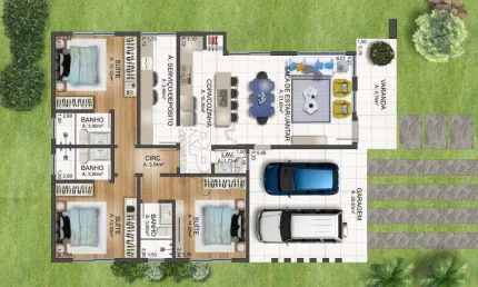 Casa 3 quartos sendo 3 suítes para venda no bairro Jardim das Hortências em Caxias do Sul