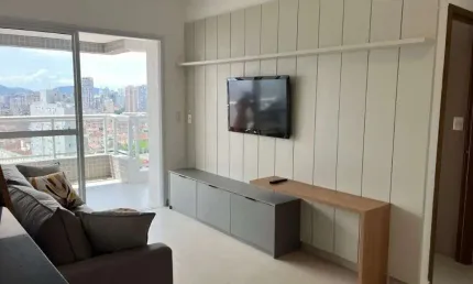 Apartamento novo com 1 dormitório, prédio com área de lazer para alugar, 60 m² por r$ 5.800 pacote/mês - boqueirão - santos/sp