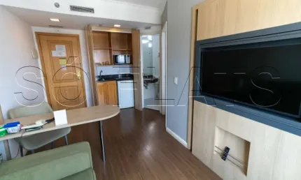 Flat mobiliado disponível para venda com 28m² e 01 vaga de garagem