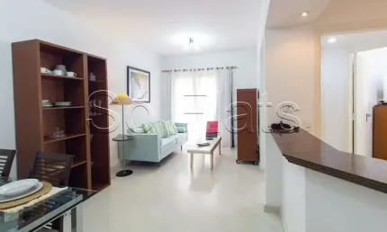 Contemporâneo para locação com 43m², 1 dormitório e 1 vaga de garagem.