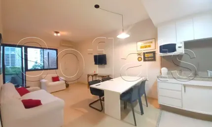 Flat no Le Bougainville disponível para locação com ótima localização em Alphaville.