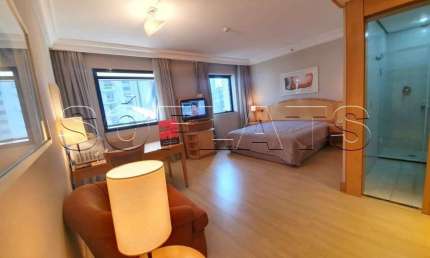 Flat no Tryp Higienópolis disponível para locação com 30m², 1 dormitório e 1 vaga