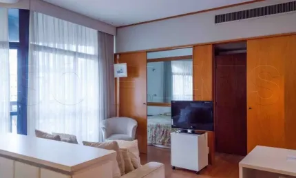 Flat address com 42m², 1 dorm e 1 vaga de garagem disponível locação no itaim bibi