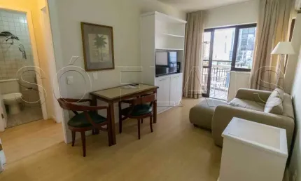 Flat disponível para locação no Itaim Bibi, com fácil acesso as principais vias de São Paulo