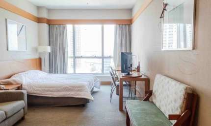Flat Wyndham Nortel em Santana disponível para locação com 1 dormitório e 1 vaga de garagem.