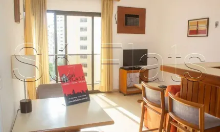Flat próximo da Av. Paulista e Av. Nove de Julho disponível locação com 1 dormitório.