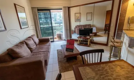 Flat no itaim bibi com 1 dorm uma vista para avenida faria lima no itaim bibi