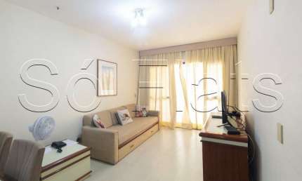 Flat disponível para locação mobiliado com 1 dormitório e sala no Jardins