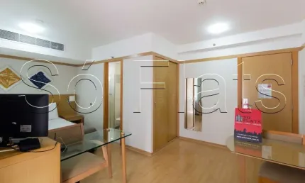 Flat disponível para locação na Bela Vista a poucos metros da Avenida Paulista com 1 dorm e 1 vaga