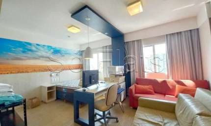 Apartamento Comfort Alphaville com 1 dorm disponível para locação possui fácil acesso a São Paulo