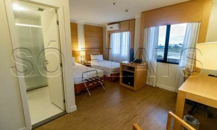 Studio mobiliado no Nobile Hotels Congonhas contendo 29m², 1 dormitório e 1 vaga para locação.