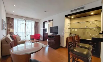 Studio George V Itaim com 60m² e 1 vaga disponível locação no Itaim Bibi prox. da Av. Nove de Julho
