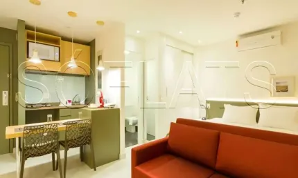 Flat transamerica jardins disponível para venda com 28m², 01 dorm e 01 vaga de garagem