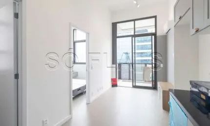 Flat disponível para locação em Moema contendo 34m², 1 dormitório e 1 vaga de garagem.