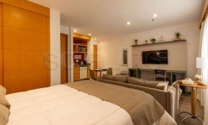 Flat Transamérica Jardins disponível para venda com 28m² e 01 vaga de garagem