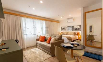 Flat Transamérica Jardins disponível para venda com 28m² e 01 vaga de garagem