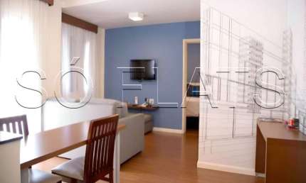 Flat mobiliado disponível para venda com 43m², 01 dorm e 01 vaga