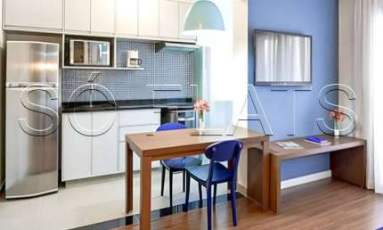 Flat totalmente mobiliado disponível para venda com 43m², 01 dorm e 01 vaga