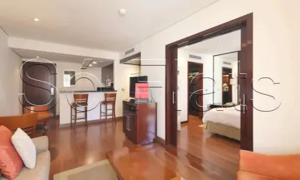 Flat no George V Itaim com 60m², 1 dormitório e 1 vaga de garagem para locação no Itaim Bibi.