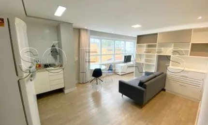 Apto com  45m², 1 dormitório e 1 vaga mobiliado no Brooklin disponível para locação.