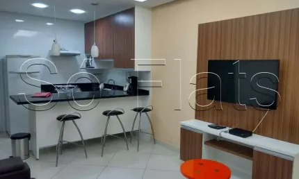 Flat no le bougainville com 55m², 1 dormitório e 1 vaga disponível para locação em alphaville.