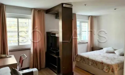 Apto no International Plaza com 29m², 1 dormitório e 1 vaga, disponível para locação no Jd Paulista.