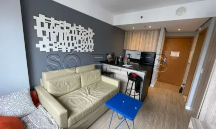 Flat Comfort Alphaville com 1 dormitório disponível para locação, possui fácil acesso a São Paulo