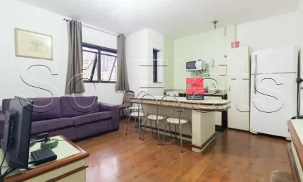 Apartamento no The Plaza contendo 36m² e 1 dormitório disponível locação nos Jardins