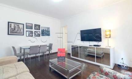 Flat lindo e mobiliado com 2 dorms e 1 vaga de garagem disponível para locação na região dos Jardins